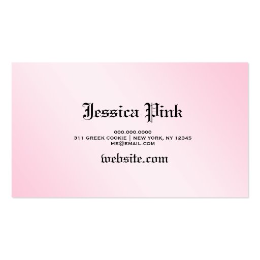 311-Shimmer Chandelier Pink Business Cards (back side)