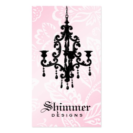 311-Shimmer Chandelier Pink Business Cards