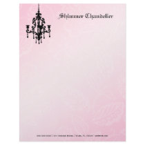 311-Shimmer Chandelier Pink Customized Letterhead