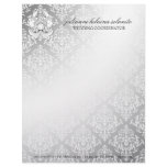 311-Silver Diamond Luxe Damask Letterhead