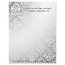 311-Silver Diamond Luxe Damask Letterhead