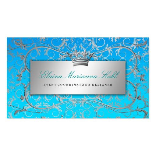 311 Silver Divine Blue Tropical Fade Business Cards (front side)