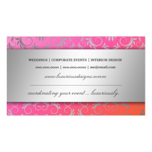 311 Silver Divine Dreamsicle Business Card Templates (back side)