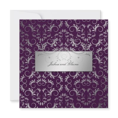 311-Silver Divine | Eggplant Personalized Announcement by Jill311