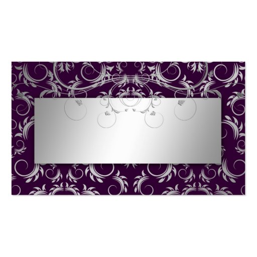 311 Silver Divine Eggplant Place Card Business Card (front side)