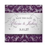 311-Silver Divine | Eggplant Save the Date Magnet