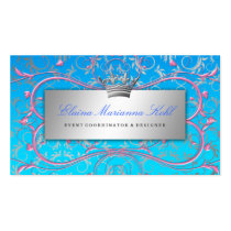 311 Silver Divine Pink Swirls Blue Tropical Fade business cards