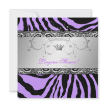 311-Silver Divine Purple Lingerie with Lace Custom Invitation