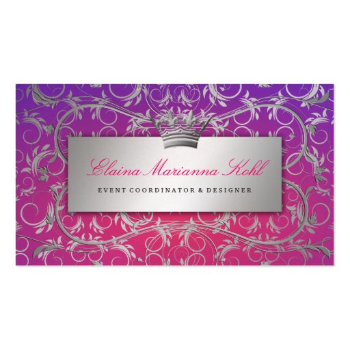 311-Silver Divine | Purple Radiance Premium Pearl Business Card (front side)