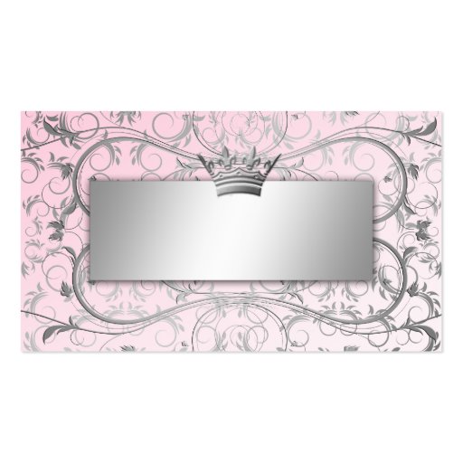 311-Silver Divine Sweet Pink Place Setting Business Card Templates (back side)