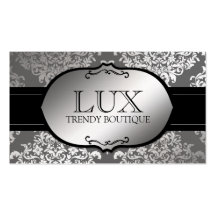 311 Silver Lux Damask Business Card Template