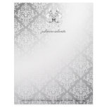 311-Silver Luxe Elegance Damask Letterhead