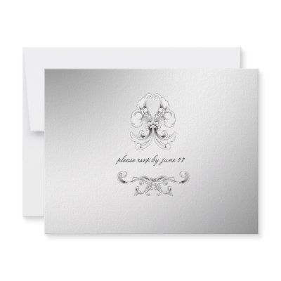 311-Silver Luxe Elegance RSVP Custom Invite by Jill311