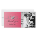 311-SilverDivine Crown | Passion Pink Thank You Custom Photo Card