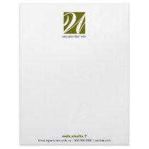 311-SIMPLY SQUARE MONOGRAM SAGE GREEN letterhead by Jill311 311-SIMPLY SQUARE MONOGRAM SAGE GREEN letterhead