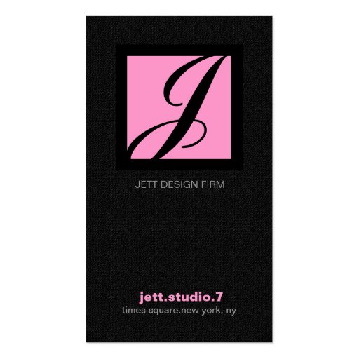 311-SIMPLY SQUARE MONOGRAM TEXTURE-PINK BUSINESS CARDS