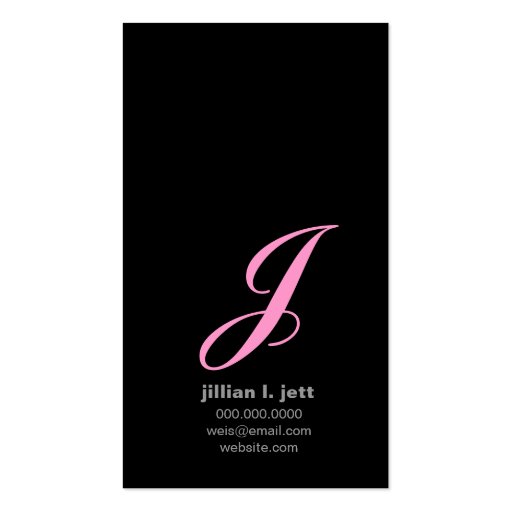 311-SIMPLY SQUARE MONOGRAM TEXTURE-PINK BUSINESS CARDS (back side)