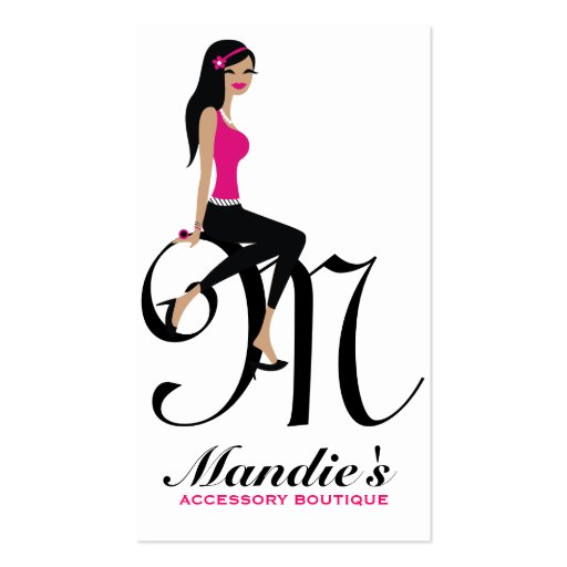 311-Sittin' Pretty Monogram | Initial Business Card (front side)