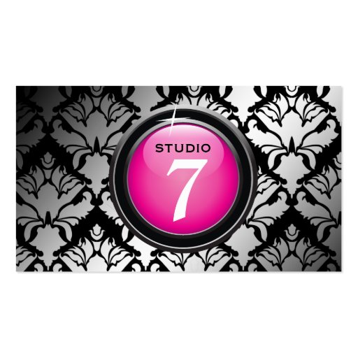 311-Sleek "Button" Hot Pink Business Card (front side)