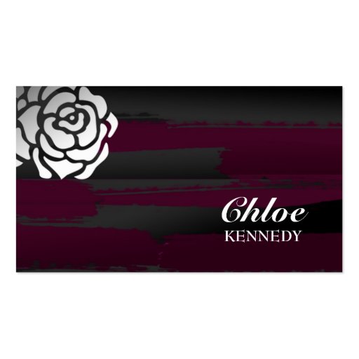 311-SMASHING ROSE DEEP MAROON BUSINESS CARD TEMPLATES (front side)