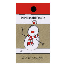 311-Snowman & Friend Hang Tag Business Card Template