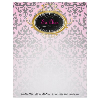 311-So Chic Boutique Card | Pink Letterhead Template by Jill311