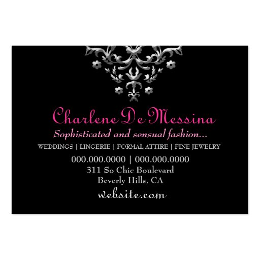 311 So Chic Boutique Hot Pink Business Card Template (back side)