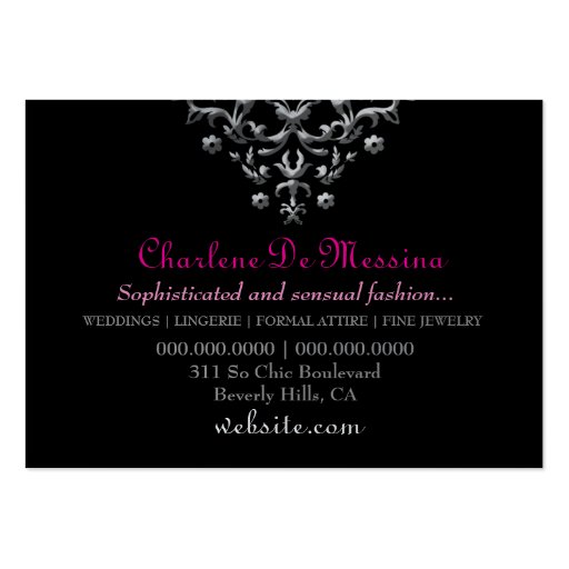 311 So Chic Boutique Silver Metallic Business Card Templates (back side)