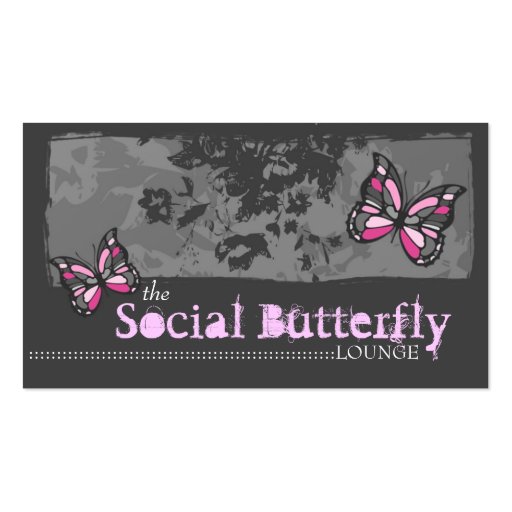 311 SOCIAL BUTTERFLY PINK BUSINESS CARD
