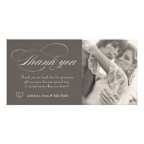 311 Soft Beige Elegant Thank You Photo Card photo cards