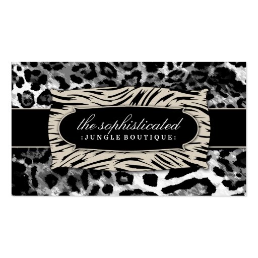 311 Sophisticated Jungle Black Leopard Business Card (front side)