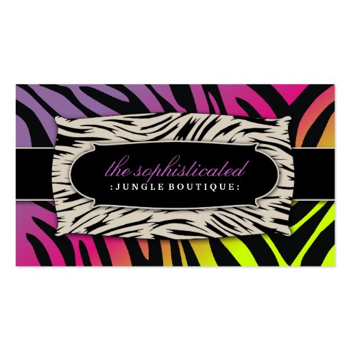 311 Sophisticated Jungle Pink Purebred Sunset Business Card Templates (front side)