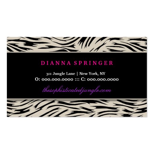 311 Sophisticated Jungle Purple Punch Business Card Templates (back side)