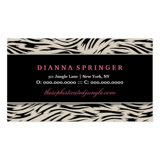 311 Sophisticated Jungle Rose Pink Business Card (back side)