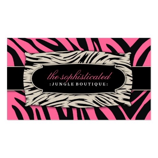 311 Sophisticated Jungle Rose Pink Business Card (front side)