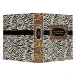 311-Sophisticated Jungle Zebra 3 Ring Binder