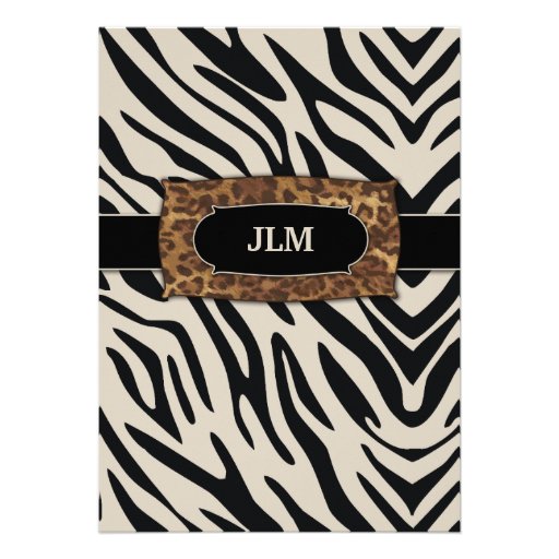 311-Sophisticated Jungle Zebra Custom Invite