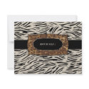 311-Sophisticated Jungle Zebra RSVP invitations