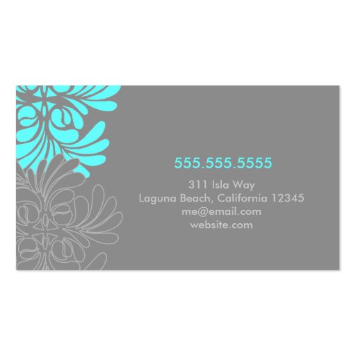 311 SOPHISTICATED SWISH - SEA BLUE BUSINESS CARD TEMPLATE (back side)