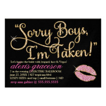311 Sorry Boys I'm Taken Bachelorette 2 Kiss invitations