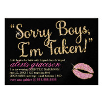 311 Sorry Boys I'm Taken Bachelorette Kiss invitations