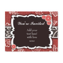 311-SOUTHERN FLORAL RED INVITATION postcards by Jill311 311-SOUTHERN FLORAL RED INVITATION postcards