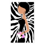 311-Spa Fashionista Pink Zebra Business Card Template