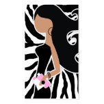 311-Spa Fashionista Pink Zebra_Long Hair Business Card Template