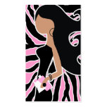 311-Spa Fashionista Pink Zebra_Long Hair Business Card Template