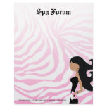 311-Spa Fashionista Pink Zebra Long Hair Letterhead Template