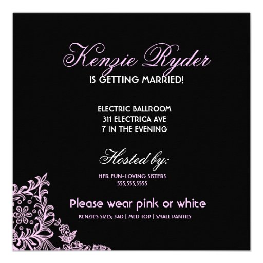 311 Straight Laced Pink Black Personalized Announcement