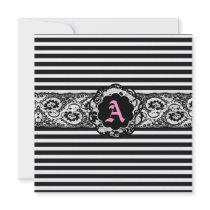 311-Striped Lace Square Black White Pink Announcement