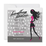 311-Stylish City Girl | Hot Pink Invitations