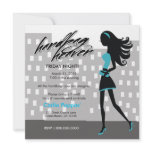 311-Stylish City Girl | Hot Pink Personalized Invitations